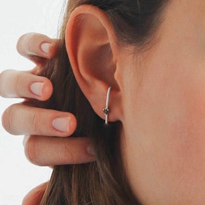 Pendientes de plata de ley 925 resistentes al agua - Plata - Pendientes minimalistas - Pendientes de plata - Pendientes de plata - Superposiciones - Apilamiento de plata