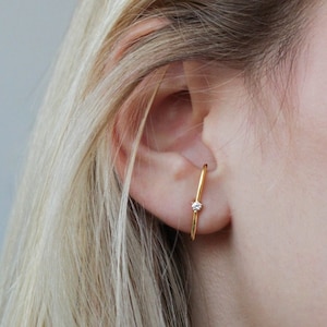 Waterproof - Minimalist Studs - 18k Gold Vermeil Earrings - 925 Earrings - Gold Studs Earring -  Gold Earrings - Layering - Stacking Earring