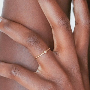 Waterproof - Gold Vermeil Tiny Ball Ring - 18k Gold Plated Over 925 Solid Sterling Silver - Minimalist Ring - Layering - Stacking Ring