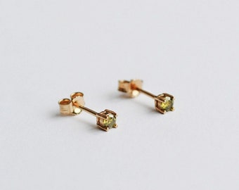 Olive CZ Studs - 18k Gold Vermeil Studs - Dainty Studs - Dainty Studs - Minimalist Stud Earrings - Gold Stud Earrings - REDCHERRYBLVD