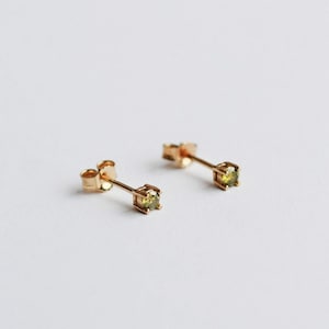 Olive CZ Studs 18k Gold Vermeil Studs Dainty Studs Dainty Studs Minimalist Stud Earrings Gold Stud Earrings REDCHERRYBLVD image 1