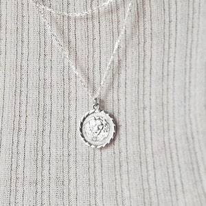 Lion Coin Necklace - Solid 925 Sterling Silver - Minimalist Necklace - Silver Roman Coin Necklace  - Silver Roman Necklace - REDCHERRYBLVD