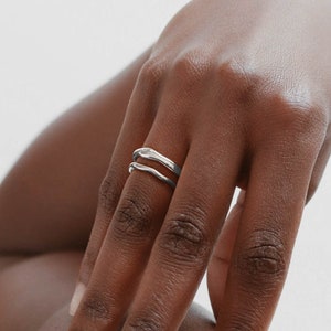 Nie verblasst - Wasserdicht - Silber Band Ring - Silber Ring - Minimalistischer Ring - Minimalistischer Ring - R6 - R7
