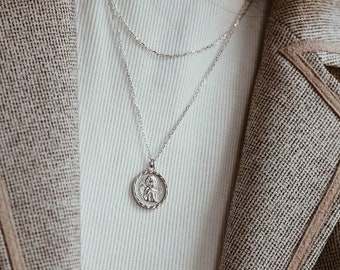 Skyddsängelmynthalsband - Halsband i 925 sterlingsilver - Romerskt mynt - Halsband i lager - REDCHERRYBLVD