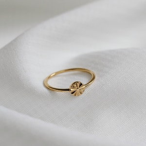 Waterproof Geometric Disc Ring 18k Gold Vermeil Ring Solid 925 Silver Gold Stacking Ring Layering Gold Sun Ring Stack image 7
