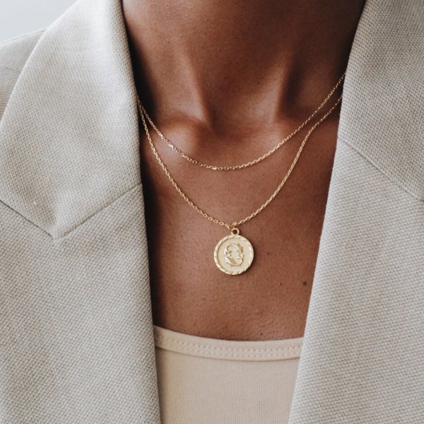 Waterproof - Pisces - 18k Gold Vermeil - Pisces Zodiac Necklace - Pisces Constellation Necklace - Layering - Zodiac Jewelry - Pisces Coin