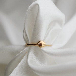 Waterproof - Seashell Ring - 18k Gold Vermeil Ring - Minimalist Ring - 18k Gold Plated Over Solid Sterling Silver