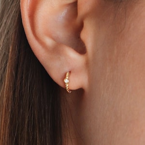 Waterproof - 18k Gold Vermeil Hoops - 925 Sterling Silver Earrings - Gold Hoop Earrings - Minimalist Earrings - Layering - Stacking