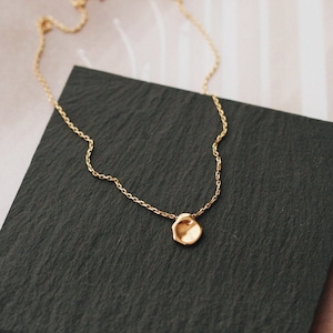 Waterproof Disk Necklace 18k Gold Vermeil Minimalist Necklace Dainty Necklace Circle pendant Layering Necklace image 1