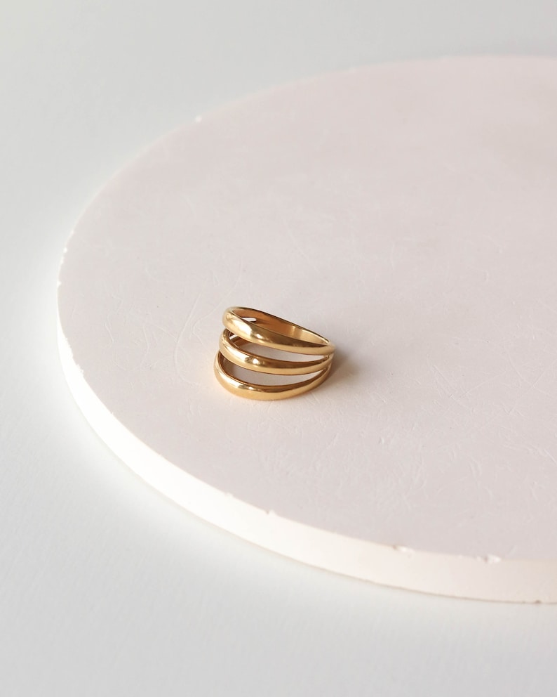 Never Fades Water Resistant Gold Band Ring 18K Gold Ring Minimalist