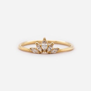 Waterproof White CZ Crown Ring 18k Gold Vermeil Ring White Zirconia Ring Minimalist Ring Layering Stack Stacking Ring image 5