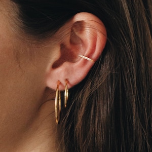 Waterproof 18k Gold Vermeil Hoop Earrings Gold Hoops Stack Gold Vermeil Hoops Layering Stacking REDCHERRYBLVD image 6