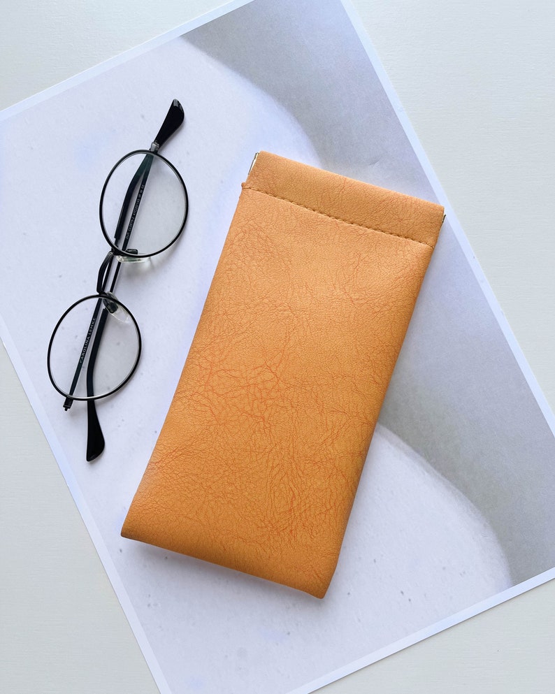 Premium Quality Sunglasses Case Leather Glasses Case Soft Glasses Holder Gift for Her Leather Sunglasses Case Gift For Girlfriend image 2