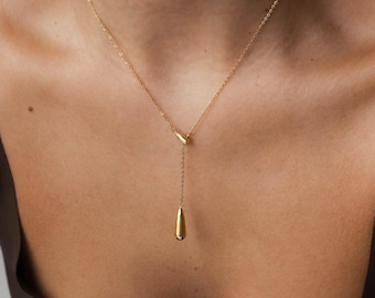 18k vergoldete minimalistische Halskette - Wasserfester Schichtschmuck – Geschenk für Sie