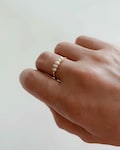Never Fades - Waterproof - Freshwater Pearls Ring - 18k Gold Pearl Ring - Gold Beach Ring - Stackable Ring - Gold Minimalist Ring - R1