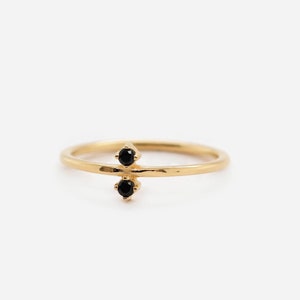 Waterproof 18k Gold Vermeil Ring Black CZ Ring Black Zirconia Ring Minimalist Ring Layering Stacking Ring REDCHERRYBLVD image 4