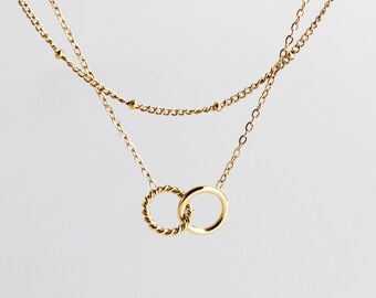 Never Fades - 18K Two Layer Necklace - Waterproof - 18k Gold