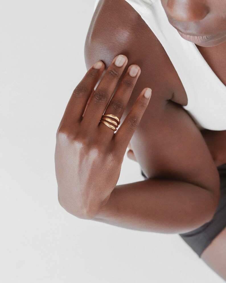 Never Fades Water Resistant Gold Band Ring 18K Gold Ring Minimalist