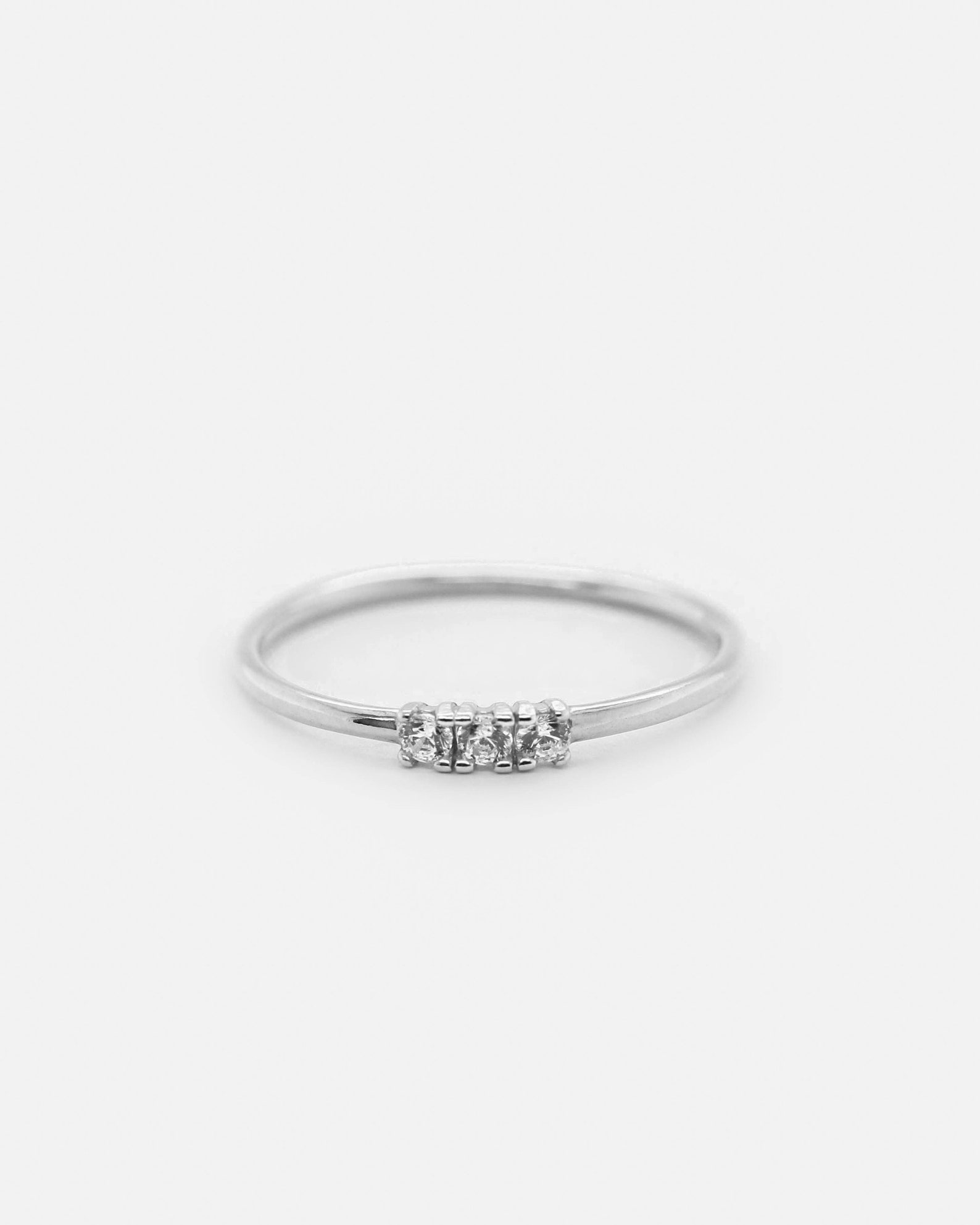 Trio White CZ Ring 925 Silver Sterling Ring Stack Three White CZ Ring ...