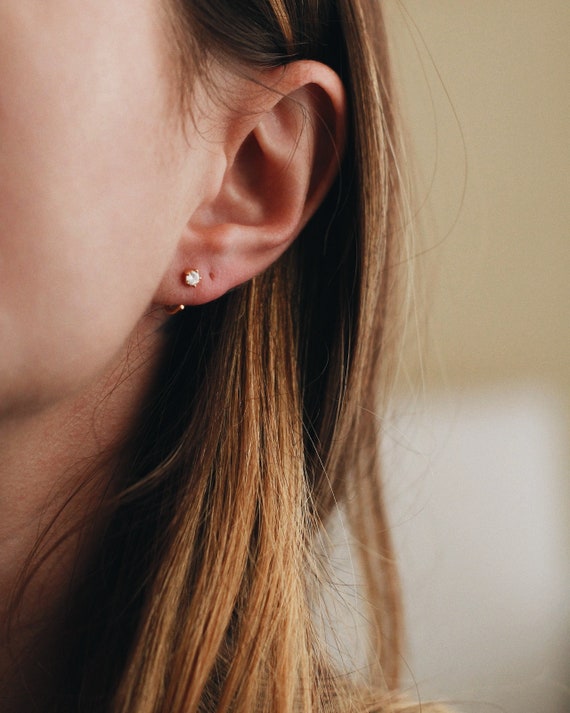 Set 3 Paia Orecchini A Cerchio Piccoli – Placcato Oro 14k Con Zirconi – Minimal Impermeabili – Donna