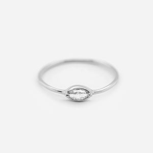 Weißer CZ Ring 925 Sterling Silber Ring weißer Zirkonia Ring Stapel Minimalistischer Ring Layering Stapelring REDCHERRYBLVD Bild 3