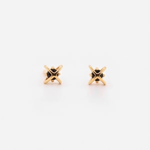 Wasserdicht - Weiße CZ Ohrstecker - 18k Gold Vermeil Ohrstecker - Zierliche Ohrstecker - Minimalist Ohrstecker - Gold Ohrstecker - Gold Ohrstecker