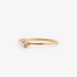 Waterproof White CZ Ring Gold Vermeil Ring Solid 925 Sterling Silver Layering Stacking Ring Minimalistic Ring Bestseller image 3
