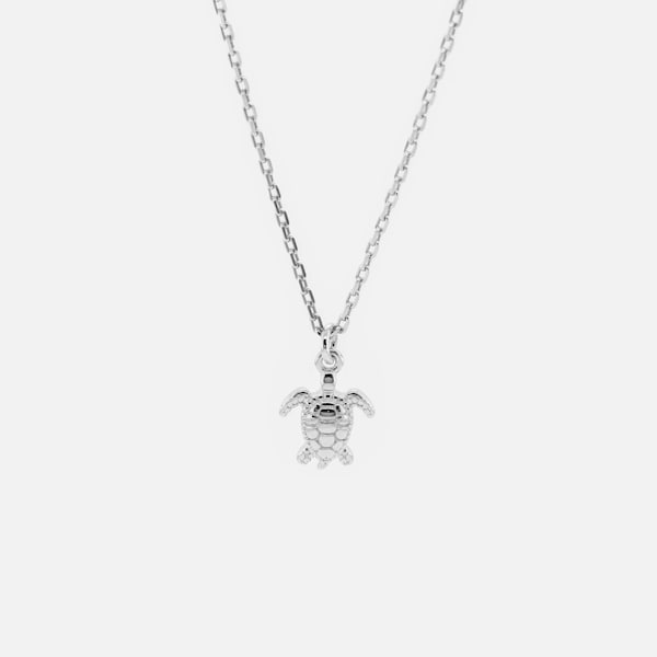 Collier tortue - Collier en argent sterling 925 - Collier minimaliste en argent 925 - Collier délicat - Collier superposé - Collier de tous les jours