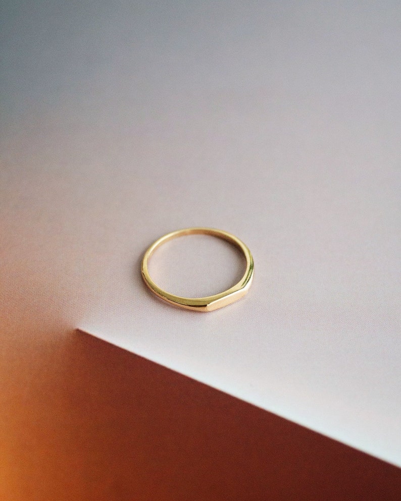 Wasserdichter Gold Vermeil Ring Massiver 925 Sterling Silber Ring Minimalistischer Goldring Schichtring Stapelring Vergoldet Bild 4