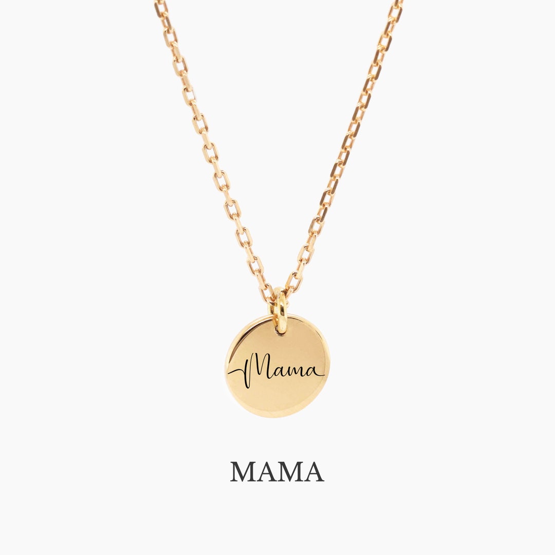 18K Gold Vermeil Mama Necklace - 18k Gold Mom Necklace