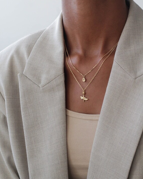 Gold Rose Necklace 18k Gold Vermeil 