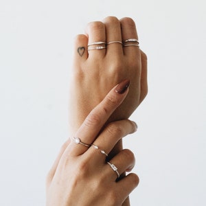 Trio White CZ Ring - 925 Silver Sterling Ring - Stack - Three White CZ ...