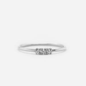 Trio White CZ Ring - 925 Silver Sterling Ring - Stack - Three White CZ ...