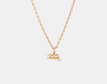 Waterproof - Aquarius - 18k Gold Vermeil - Aquarius Zodiac Necklace - Aquarius Constellation Necklace - Layering Necklace - Zodiac Jewelry