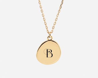 Gravierte 18K Gold Vermeil Initialen Halskette - Neugeborenen Geschenk - Brautjungfer Geschenk - Personalisiertes Geschenk Für Sie - Beste Freundin Geschenk - Geschenk Frau