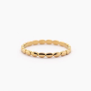 Waterproof Gold Vermeil Ring Solid 925 Sterling Silver Ring Minimalist Gold Ring Layering Stack Stacking Ring Disc Ring image 1