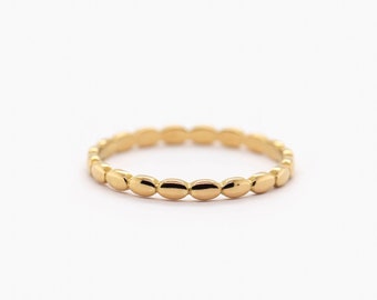 Waterproof - Gold Vermeil Ring - Solid 925 Sterling Silver Ring -  Minimalist Gold Ring  - Layering - Stack - Stacking Ring - Disc Ring