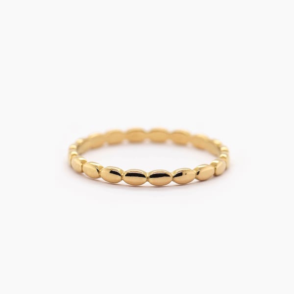 Waterproof - Gold Vermeil Ring - Solid 925 Sterling Silver Ring -  Minimalist Gold Ring  - Layering - Stack - Stacking Ring - Disc Ring