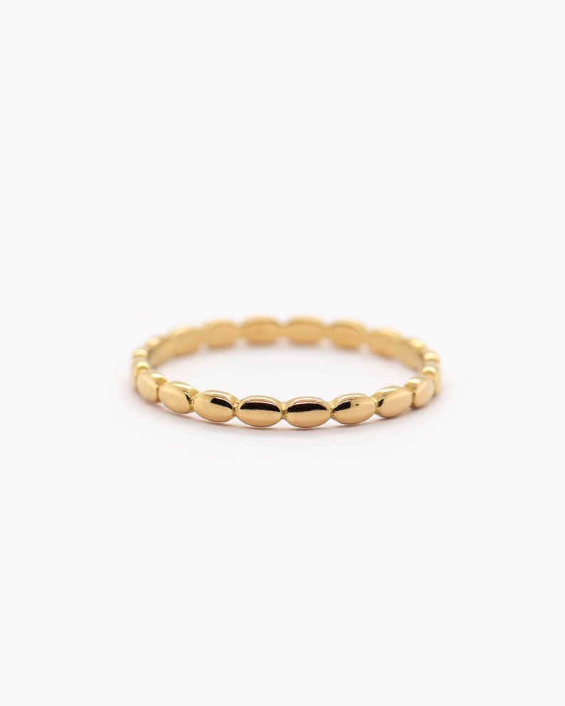 Waterproof Gold Vermeil Ring Solid 925 Sterling Silver Ring Minimalist Gold Ring Layering Stack Stacking Ring Disc Ring image 1