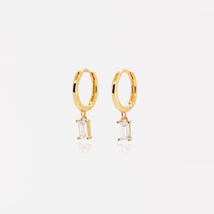 Wasserdicht 18k Gold Vermeil Ohrringe Gold Vermeil Creolen Baumeln Ohrringe Stapel Minimalistische Ohrringe Layering Stapeln Bild 4