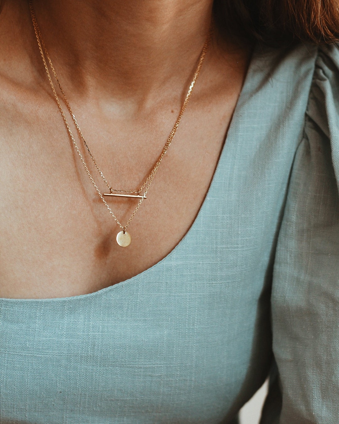 Layered Bar Necklace [slv925] PRY シュウト Necklace Bar Layered