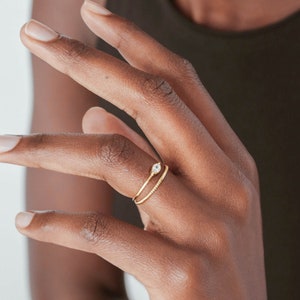 Waterproof Twisted Band Ring 18K Gold Vermeil Ring Solid 925 Silver Minimalist Ring Stackable Ring Layering Stacking Ring zdjęcie 4