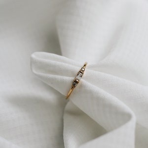 Waterproof White CZ Ring 18k Gold Vermeil Ring White Zirconia Ring Minimalist Ring Layering Ring Dainty Ring Stacking Ring image 3