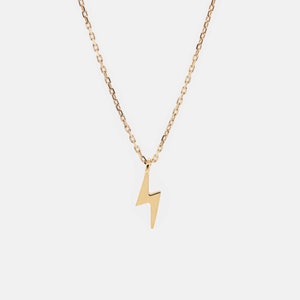 Imperméable - Collier éclair délicat en vermeil en or 18 carats - Collier minimaliste - Collier éclair délicat - Collier de tous les jours