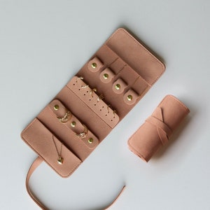 Premium Qualität Schmuck Organisator - Schmuck Box - Schmuck Reise Etui - Schmuck Halter - Schmuck Aufbewahrung - Reise Schmuck Rolle - REISEN