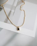 Waterproof - Black Rectangle CZ Necklace - 18k Gold Vermeil - Minimalist Necklace - Black CZ Pendant - Layering Necklace - Stacking