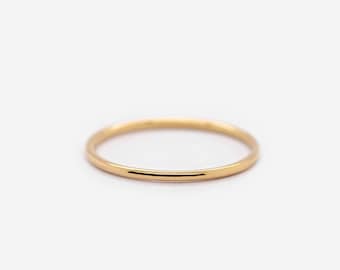 Impermeable - Anillo de banda - Anillo Vermeil de oro de 18K - Plata de ley sólida 925 - Anillo minimalista - Capas - Anillo de apilamiento - Anillo mínimo