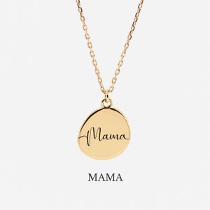 18K Gold Vermeil Mama Necklace - 18k Gold Mom Necklace - Gift for Mom - Personalized Necklace - Mothers Day Gift - Geschenk für Mama - Mom