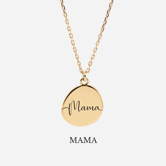 18K Gold Vermeil Mama Necklace 18K Gold Mom Necklace Gift for Mom Personalized Necklace Mothers Day Gift Geschenk für Mama Mom