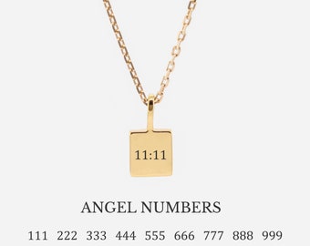 Engraved - 18K Gold Vermeil Angel Number Necklace - Spiritual Gift - Spiritual Necklace - Spirituality Gift - Spirituality necklace